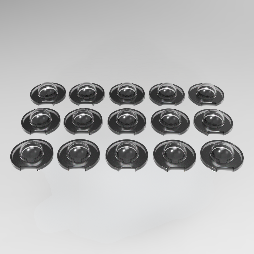 Une seule feuille de monstera dans un vase en verre transparent sur fond blanc.